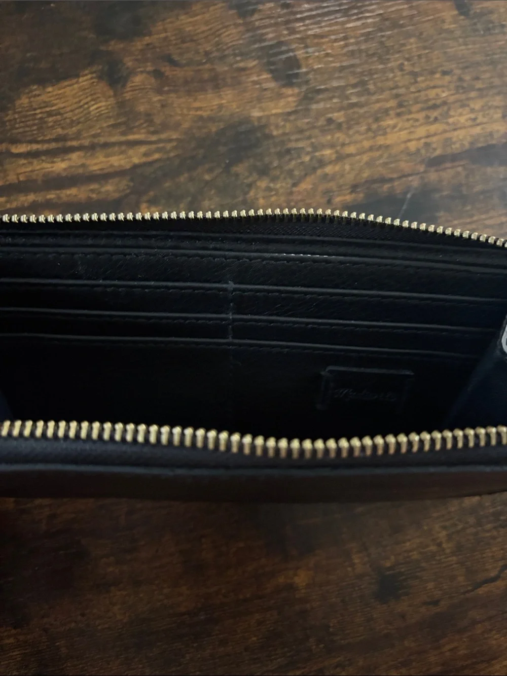 Madewell Black Leather Zip Wallet